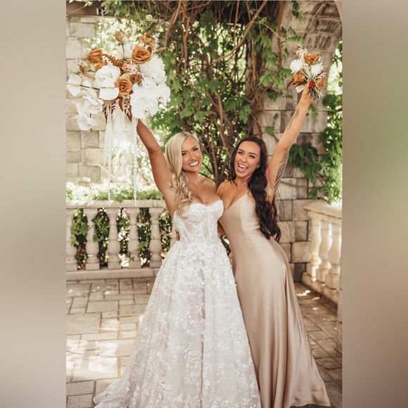 Show me your mumu Faith maxi dress champagne luxe satin dress size small - Picture 1 of 6